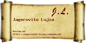 Jagerovits Lujza névjegykártya